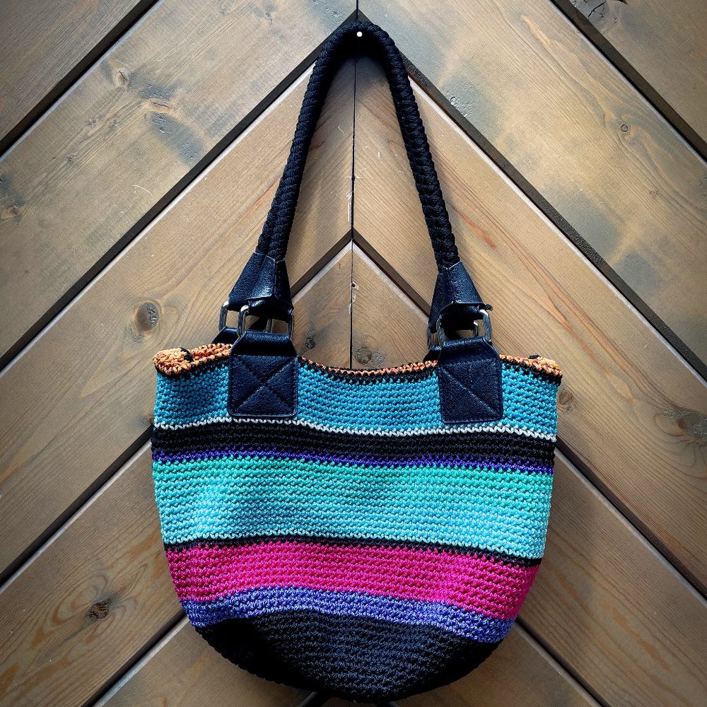 The Sak Rainbow Striped Crochet Purse